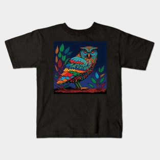 Colourful Mosaic Owl Kids T-Shirt